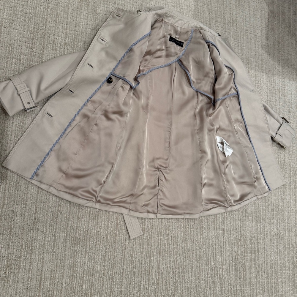 🆕 Zara Women's Double-Breasted Trench Coat - Cream NWT - Picture 7 of 8